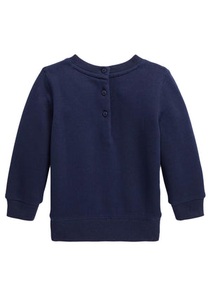 Felpa neonata Ralph Lauren blu in cotone