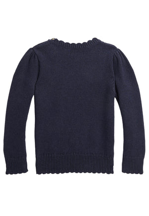 Maglia bambina Ralph Lauren blu in cotone | ViaMonte Shop