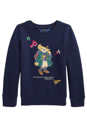 Felpa bambina Ralph Lauren blu in cotone | ViaMonte Shop