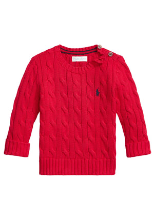 Maglia neonato Ralph Lauren rossa in cotone | ViaMonte Shop