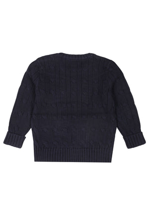 Maglia neonato Ralph Lauren blu navy in cotone | ViaMonte Shop