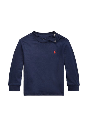 T-shirt neonato Ralph Lauren blu in cotone | ViaMonte Shop
