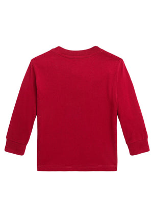 T-shirt neonato Ralph Lauren rossa in cotone