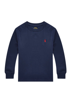 T-shirt bambino Ralph Lauren blu navy in cotone | ViaMonte Shop