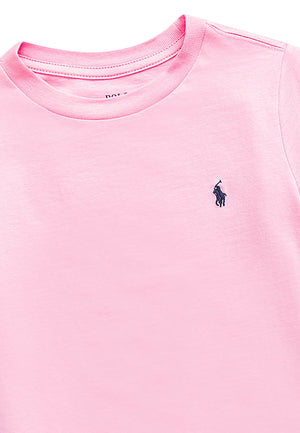 T-shirt bambino Ralph Lauren rosa in jersey di cotone | ViaMonte Shop