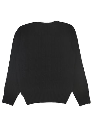 Maglia bambino Ralph Lauren nera in misto cashmere