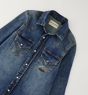 Camicia bambino Roy Rogers blu in denim