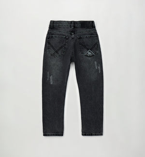 Jeans bambino Roy Rogers nero in denim di cotone | ViaMonte Shop