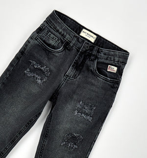Jeans bambino Roy Rogers nero in denim di cotone | ViaMonte Shop