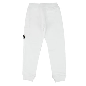 Pantalone bambino Stone Island bianco in cotone