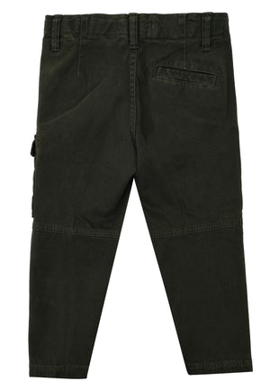 Pantalone bambino Stone Island verde in cotone stretch
