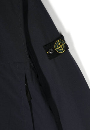 Giubbino bambino Stone Island blu in tessuto tecnico