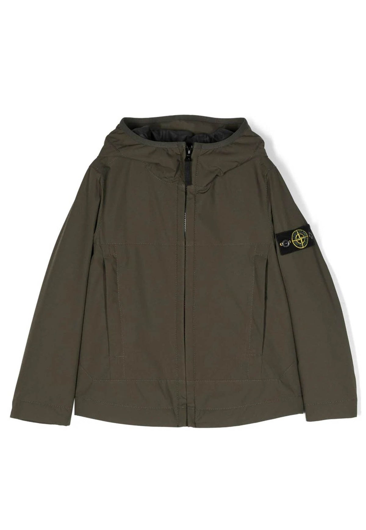 Giubbino bambino Stone Island verde in tessuto tecnico