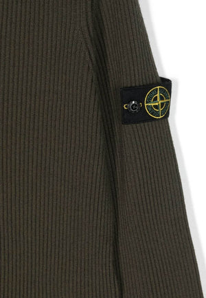 Maglia bambino Stone Island verde in lana vergine | ViaMonte Shop