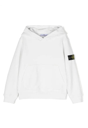 Felpa bambino Stone Island bianca in cotone
