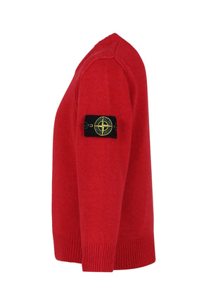 Maglia bambino Stone Island rossa in lana | ViaMonte Shop
