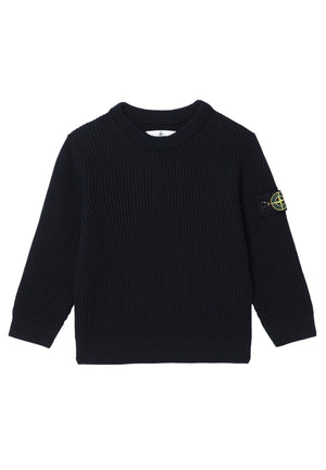 Maglia bambino Stone Island blu in lana | ViaMonte Shop