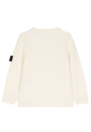 Maglia bambino Stone Island bianca in lana