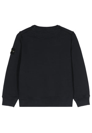 Felpa bambino Stone Island blu in cotone