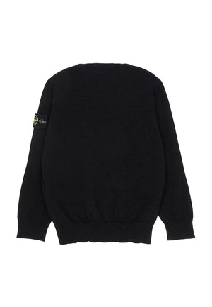 Maglia bambino Stone Island nera in lana | ViaMonte Shop