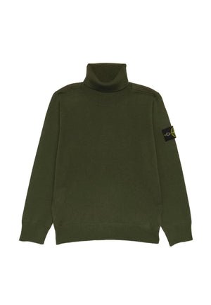Maglia bambino Stone Island verde in lana | ViaMonte Shop