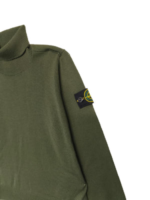Maglia bambino Stone Island verde in lana | ViaMonte Shop