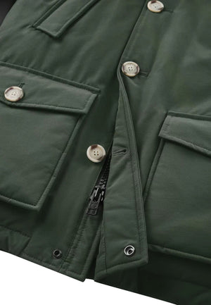 Woolrich kids giacca Arctic Detachable Fur Parka verde bambino in tessuto Ramar idrorepellente