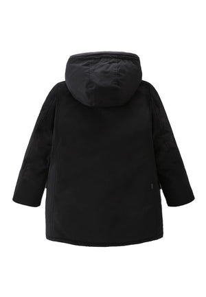 Giubbino bambino Woolrich kids Arctic Parka nero in tessuto Ramar Cloth | ViaMonte Shop