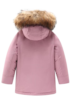 Woolrich kids giacca Arctic Racoon Parka dalia bambina in tessuto Ramar