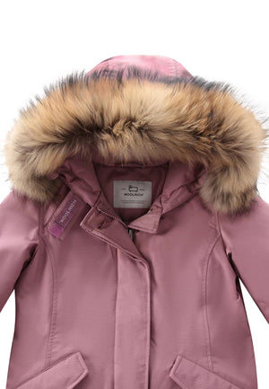 Woolrich kids giacca Arctic Racoon Parka dalia bambina in tessuto Ramar