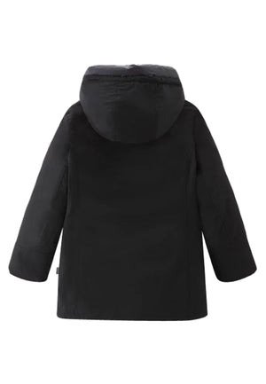 Giubbino bambina Woolrich kids Arctic Parka nero in tessuto Ramar Cloth | ViaMonte Shop