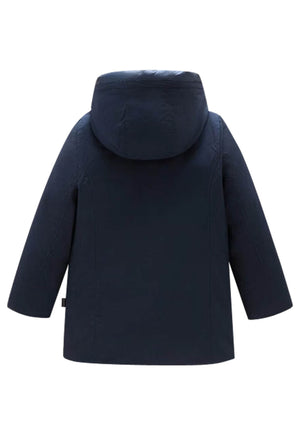 Giubbino bambina Woolrich kids Arctic Parka blu in tessuto Ramar Cloth | ViaMonte Shop