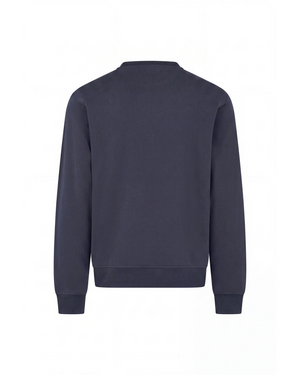 Aquascutum Check Shoulder Crewneck Fleece - Navy | ViaMonte Shop