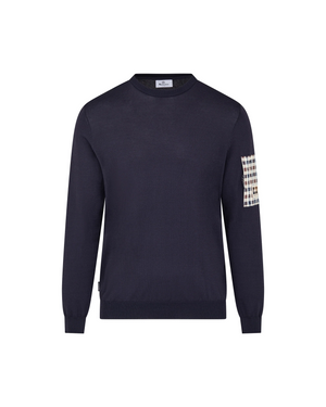 Aquascutum Crewneck Tech Sweater - Navy | ViaMonte Shop