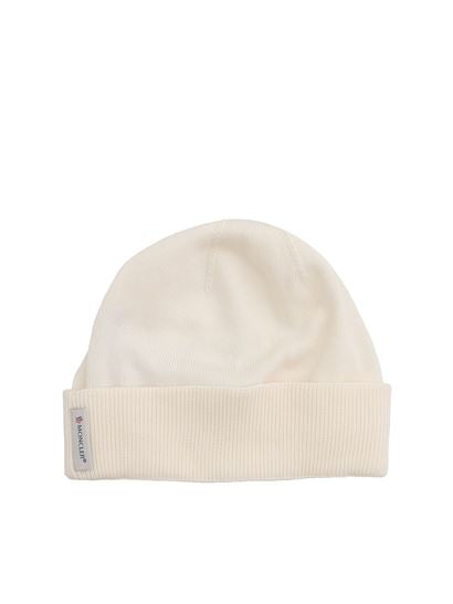 ViaMonte Shop | Moncler Enfant berretto bambino bianco in cotone