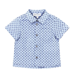ViaMonte Shop | Emporio Armani Camicia bambino blu fantasia in puro cotone