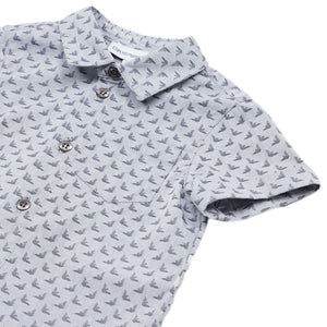 ViaMonte Shop | Emporio Armani Camicia bambino blu fantasia in puro cotone