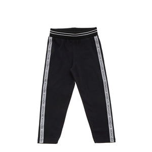 ViaMonte Shop | Moncler Enfant pantalone neonato in cotone stretch nero con bande laterali