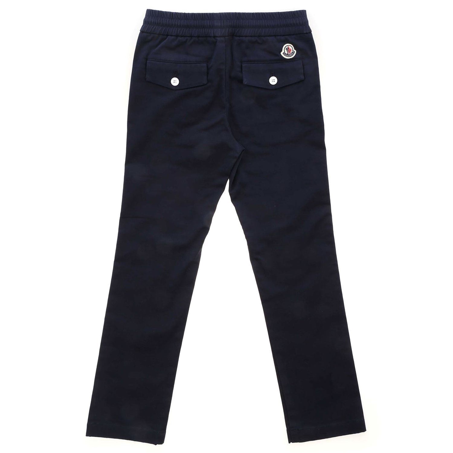 ViaMonte Shop | Moncler Enfant pantalone bambino in twill di cotone stretch blu