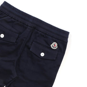 ViaMonte Shop | Moncler Enfant pantalone bambino in twill di cotone stretch blu