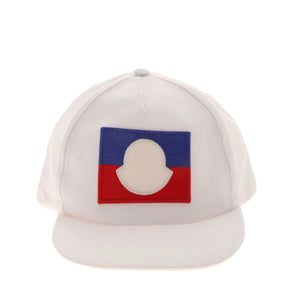 ViaMonte Shop | Moncler Enfant cappello bambino in cotone bianco maxi logo