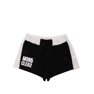ViaMonte Shop | Moncler Enfant short bambina in misto cotone nero con logo