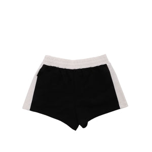 ViaMonte Shop | Moncler Enfant short bambina in misto cotone nero con logo