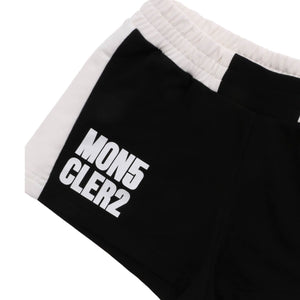 ViaMonte Shop | Moncler Enfant short bambina in misto cotone nero con logo