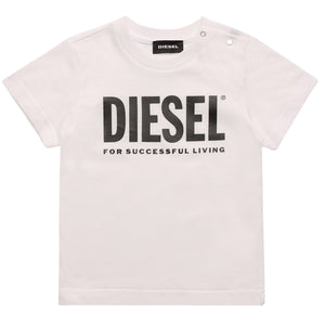 ViaMonte Shop | Diesel Kid t-shirt baby boy tjustlogob bianca in jersey di cotone