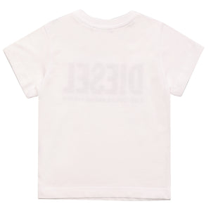 ViaMonte Shop | Diesel Kid t-shirt baby boy tjustlogob bianca in jersey di cotone
