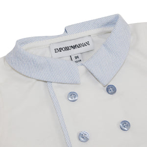 ViaMonte Shop | Emporio Armani tutina baby boy bianca in cotone