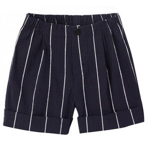 ViaMonte Shop | Il Gufo bermuda baby boy blu a righe in misto cotone