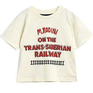 ViaMonte Shop | Mini Rodini t-shirt baby boy bianca in cotone organico