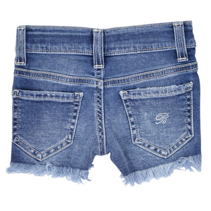 ViaMonte Shop | Miss Blumarine shorts baby girl blu in denim di cotone stretch